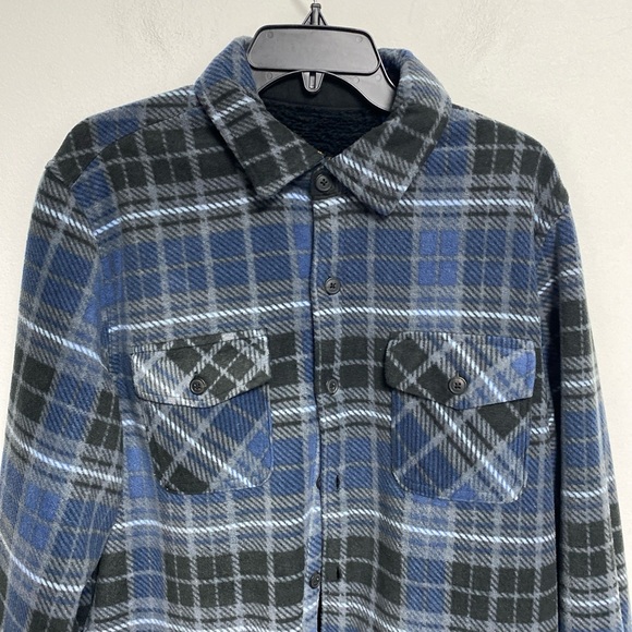 Freedom Foundry men’s plaid Flannel shacket Blue Size Large - Picture 2 of 5